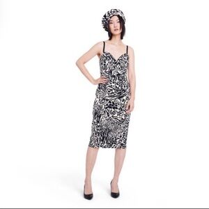 Sergio Hudson XXS black & white animal print dress. New with tags.